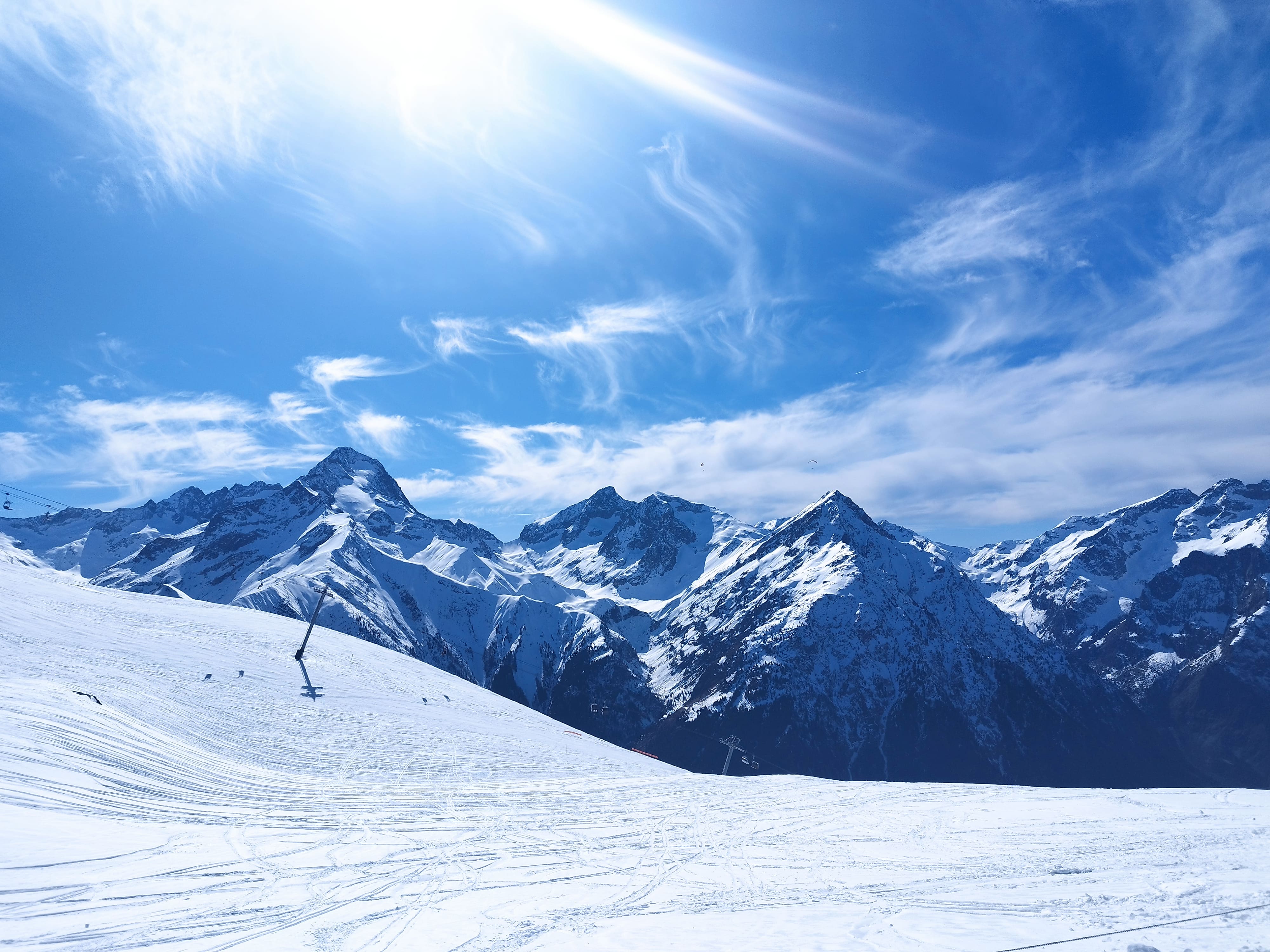 La muzelle les 2 Alpes sous la neige