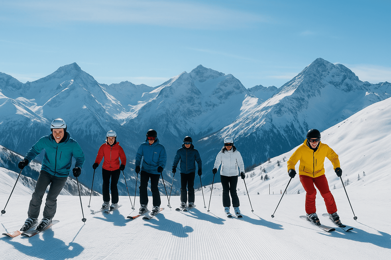 groupe de skieur