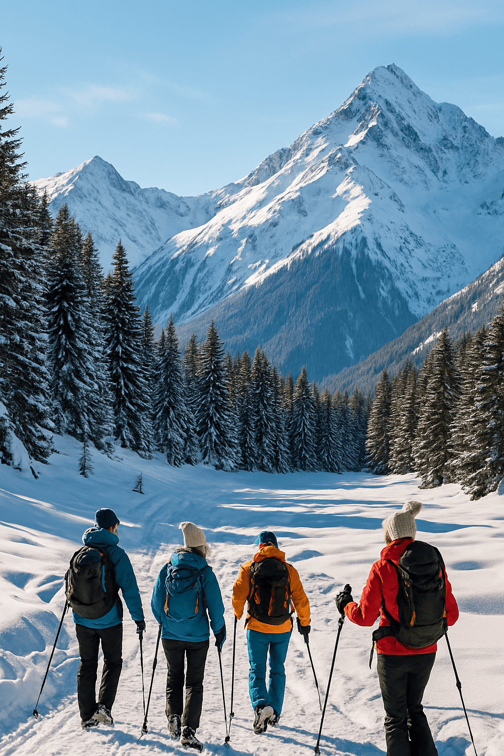 team building en montagne avec personne faisant de la randonnée 